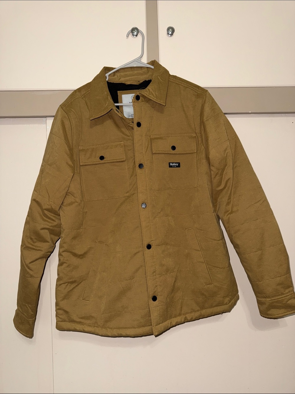 Hurley Men's Quilted Shirt Jacket in Brown
